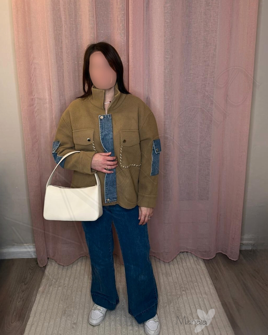 Veste bi matière polaire et jean ( choco )